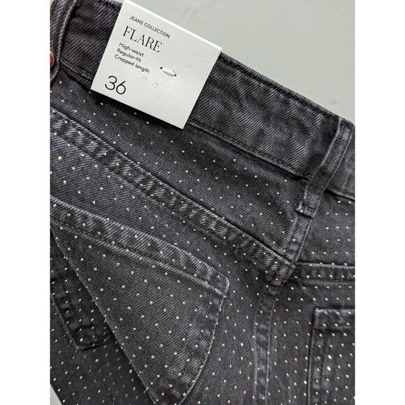 MNG Straight Flared jeans with rhinestone detail size USA 4 - Picture 4 of 8